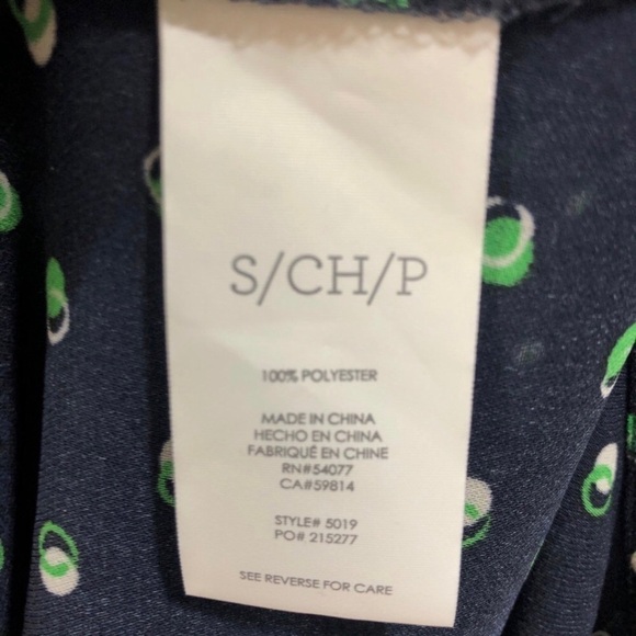 CAbi Martini Top Blouse Style #5019 Size Small Blue Green Button Front Polka Dot - Picture 9 of 10